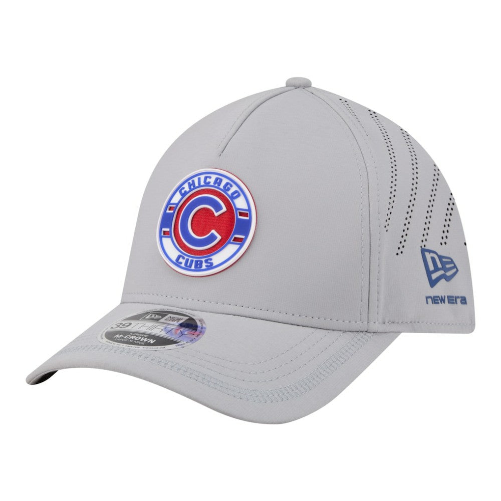 Chicago Cubs New Era Patch 39THIRTY A-Frame M-Crown Perforated Flex Hat - Gray - New Era on Sale