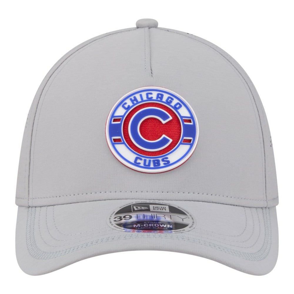 Chicago Cubs New Era Patch 39THIRTY A-Frame M-Crown Perforated Flex Hat - Gray - New Era on Sale