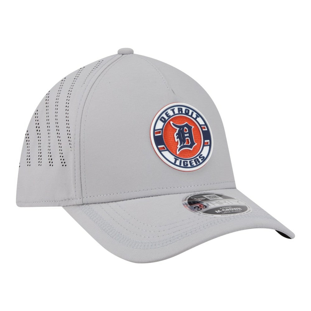 Detroit Tigers New Era Patch 39THIRTY A-Frame M-Crown Perforated Flex Hat - Gray - New Era on Sale