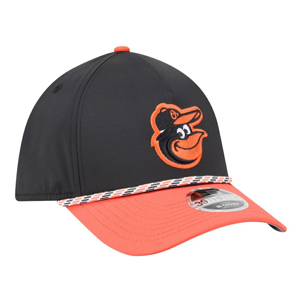 Baltimore Orioles New Era Rope M-Crown A-Frame 39THIRTY Flex Hat - Black/Orange - New Era Sale