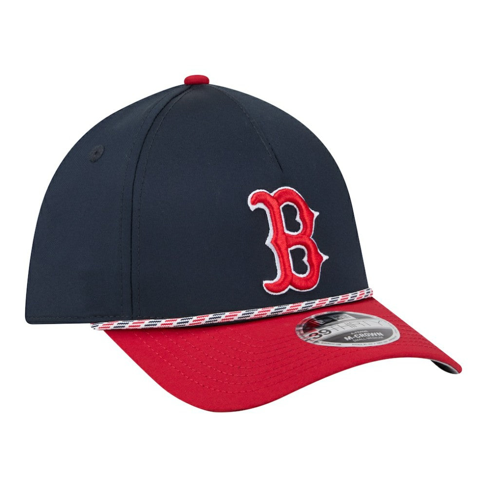 Boston Red Sox New Era Rope M-Crown A-Frame 39THIRTY Flex Hat - Navy/Red - New Era Sale