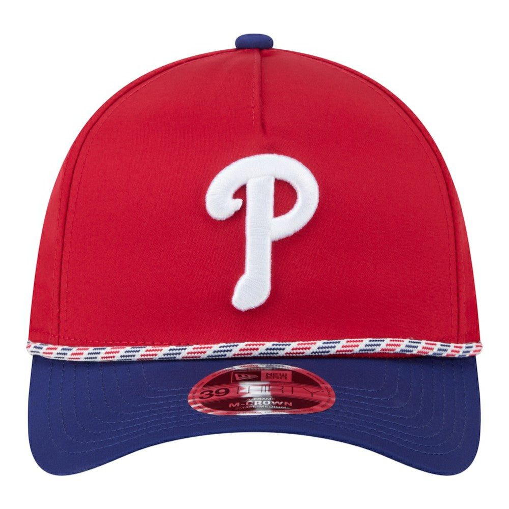 Philadelphia Phillies New Era Rope M-Crown A-Frame 39THIRTY Flex Hat - Red/Royal - New Era Sale