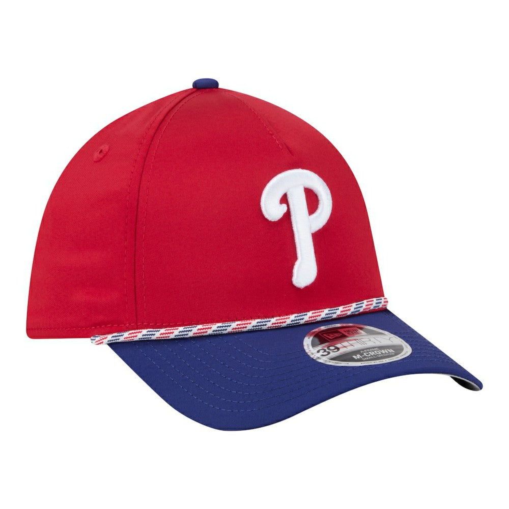 Philadelphia Phillies New Era Rope M-Crown A-Frame 39THIRTY Flex Hat - Red/Royal - New Era Sale
