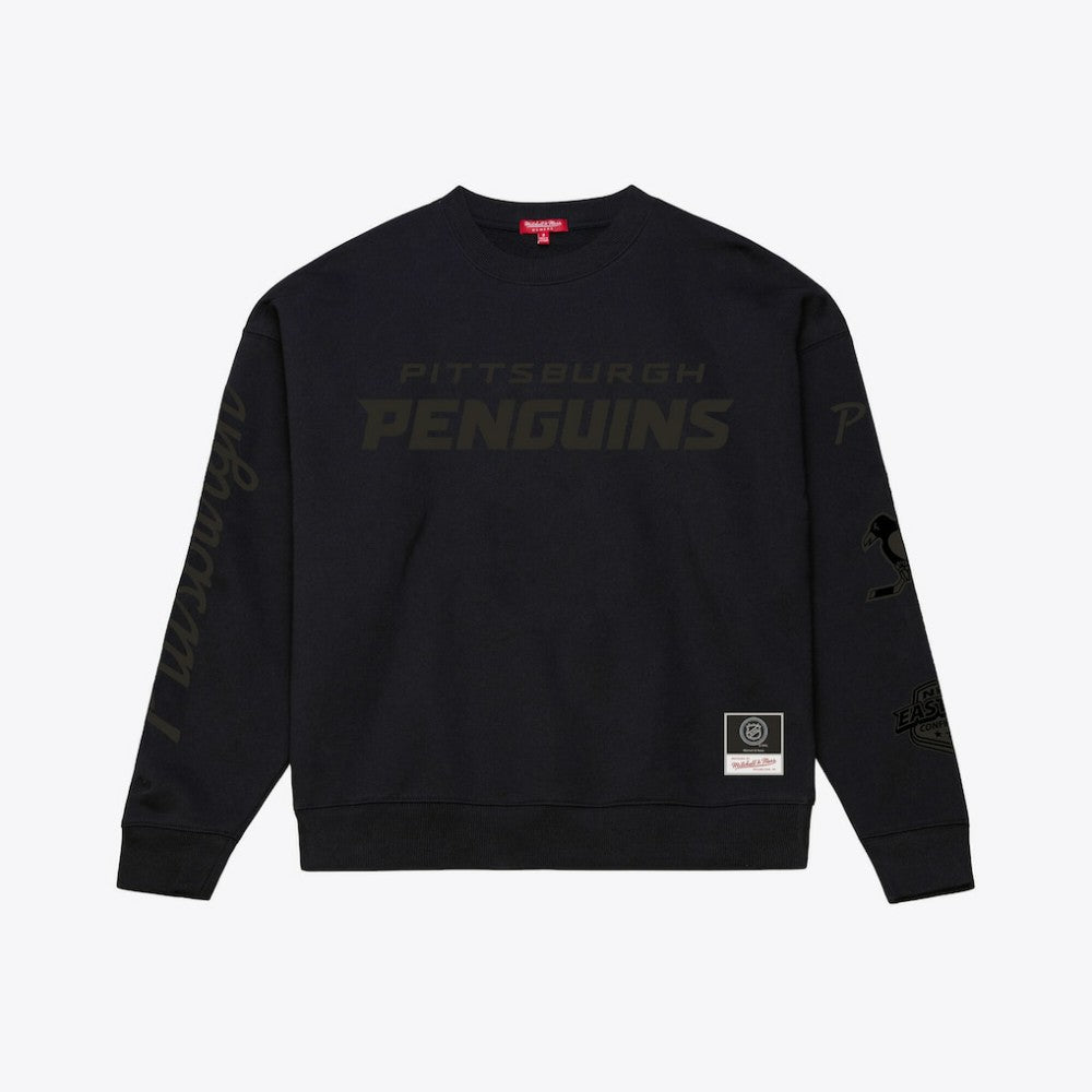 Pittsburgh Penguins Mitchell & Ness Unisex Phantom Fleece Crew Neck Sweatshirt - Black - NHL 203280910