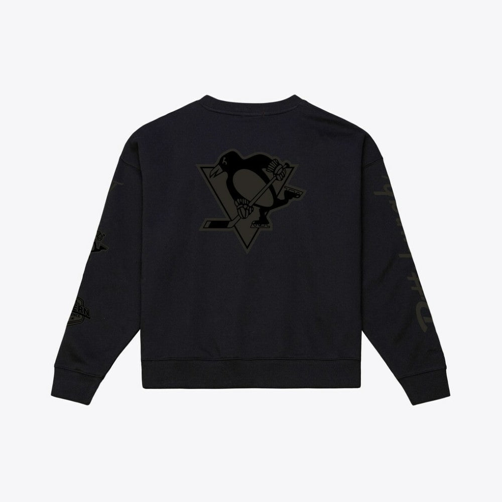 Pittsburgh Penguins Mitchell & Ness Unisex Phantom Fleece Crew Neck Sweatshirt - Black - NHL 203280910