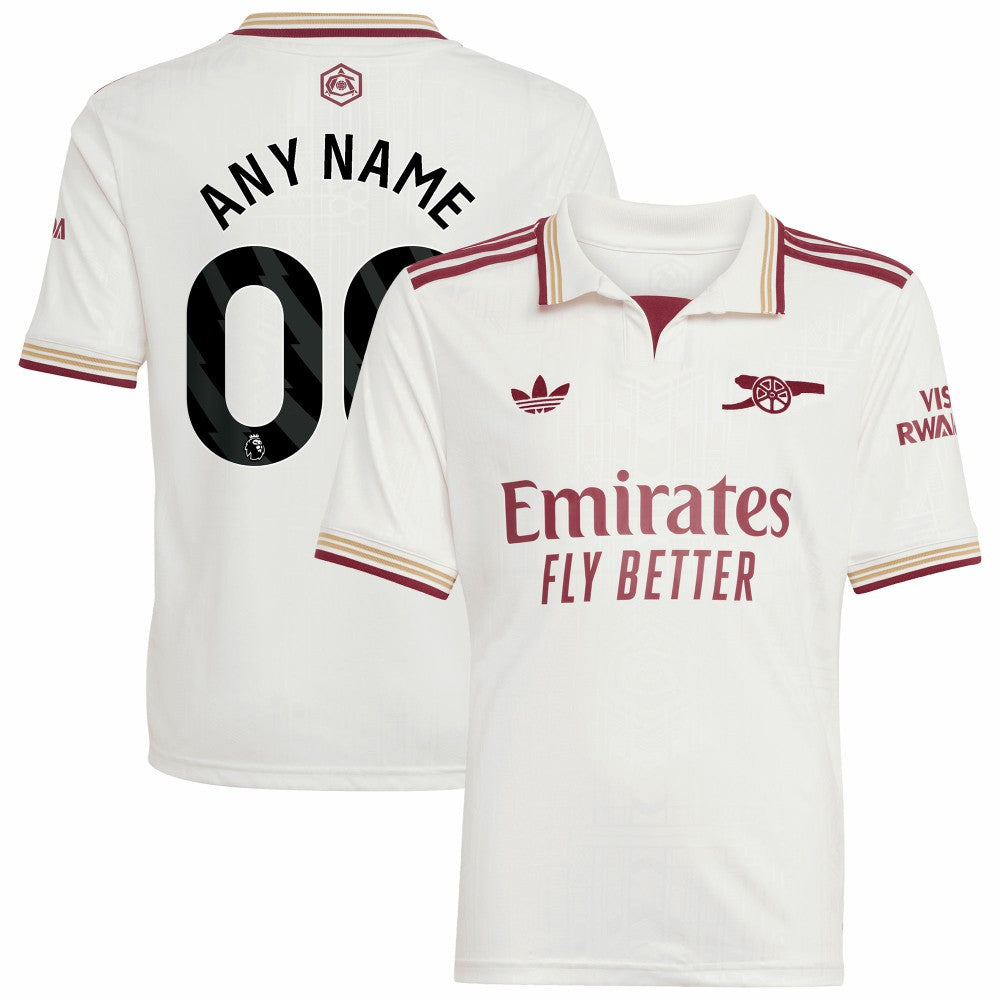 Arsenal Youth 2025/26 Third Replica Custom Jersey White - Adidas Discount