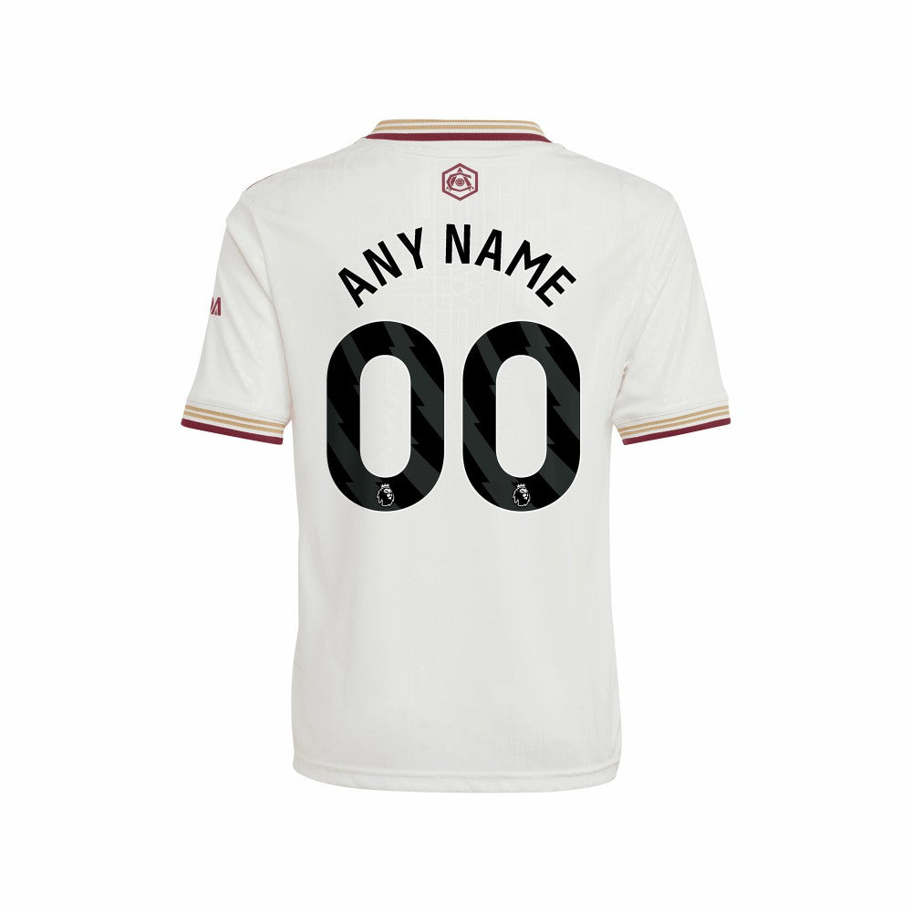 Arsenal Youth 2025/26 Third Replica Custom Jersey White - Adidas Discount