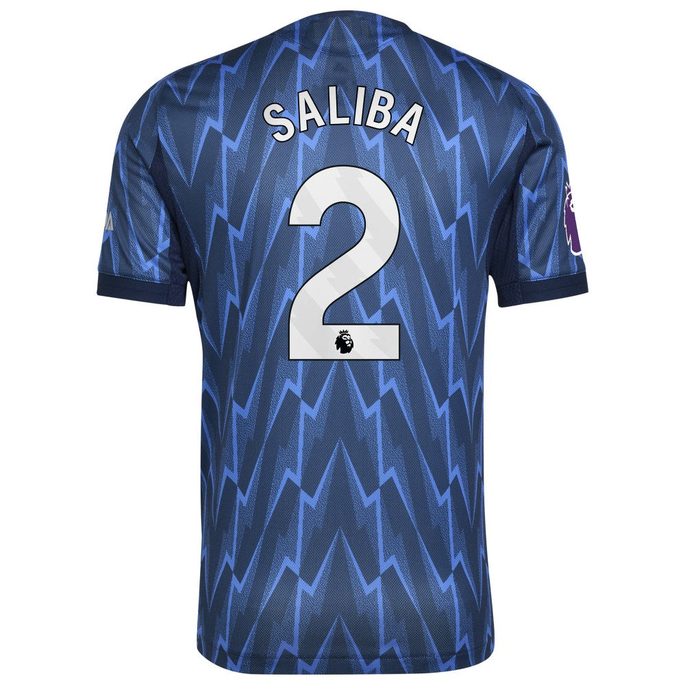 William Saliba Arsenal 2025/26 Away Player Jersey Blue - Adidas Discount