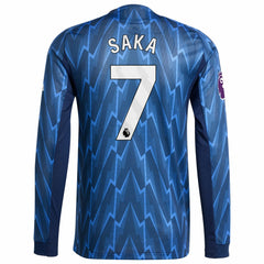 Bukayo Saka Arsenal 2025/26 Away Long Sleeve Player Jersey Blue - Adidas Discount