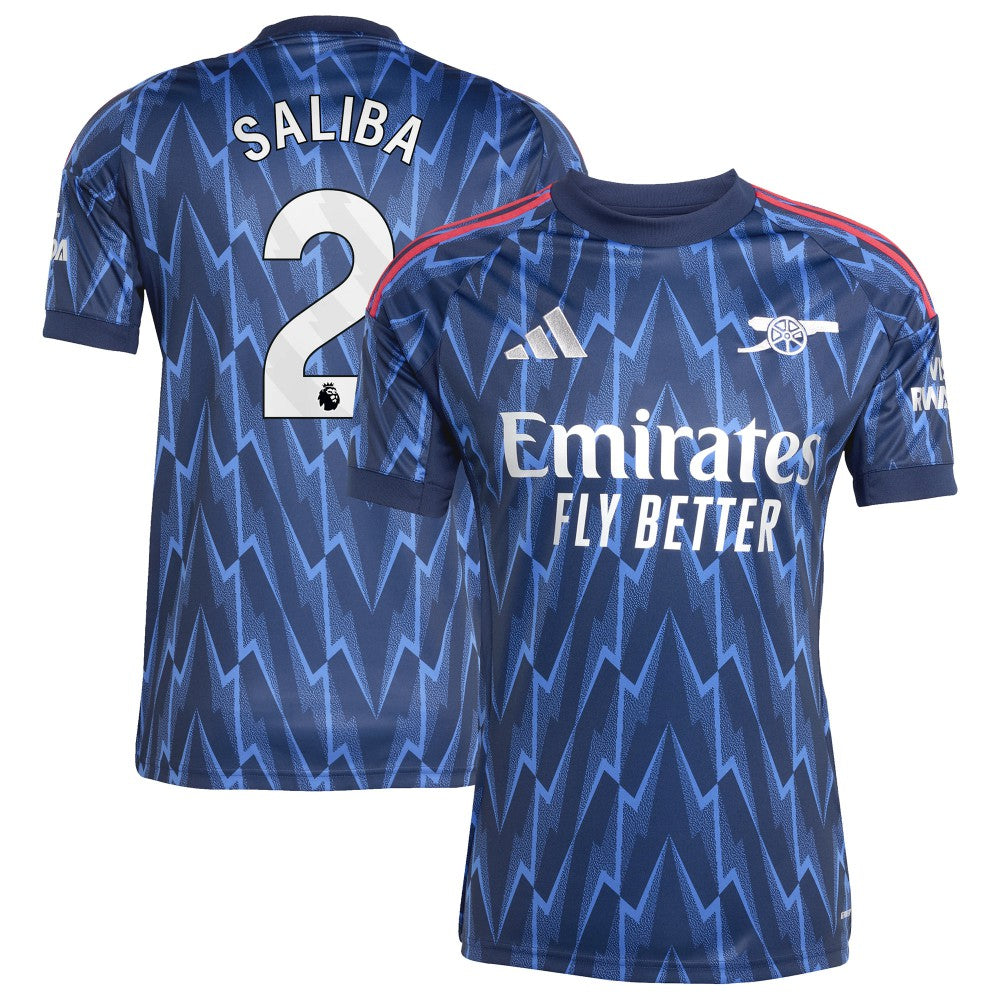 William Saliba Arsenal 2025/26 Away Replica Player Jersey Blue - Adidas outlet