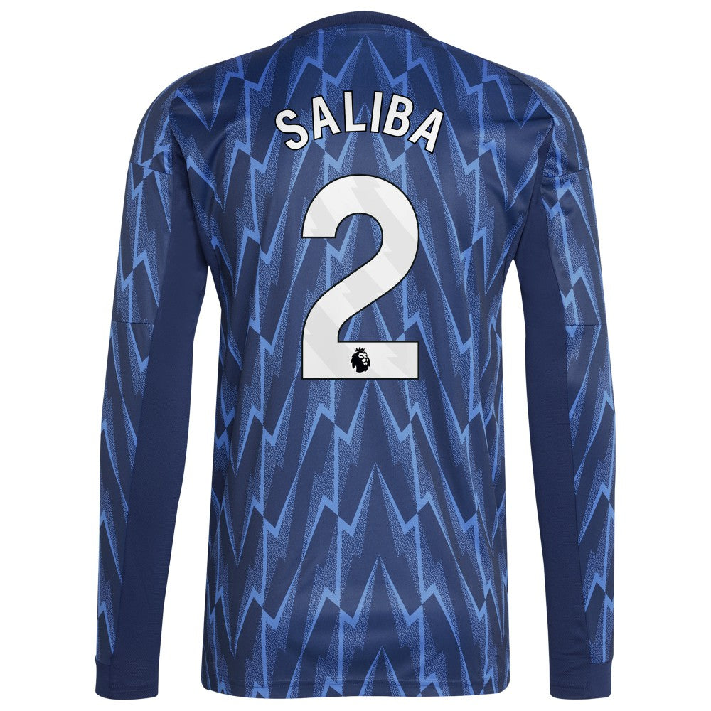 William Saliba Arsenal 2025/26 Away Replica Long Sleeve Player Jersey Blue - Adidas cheap