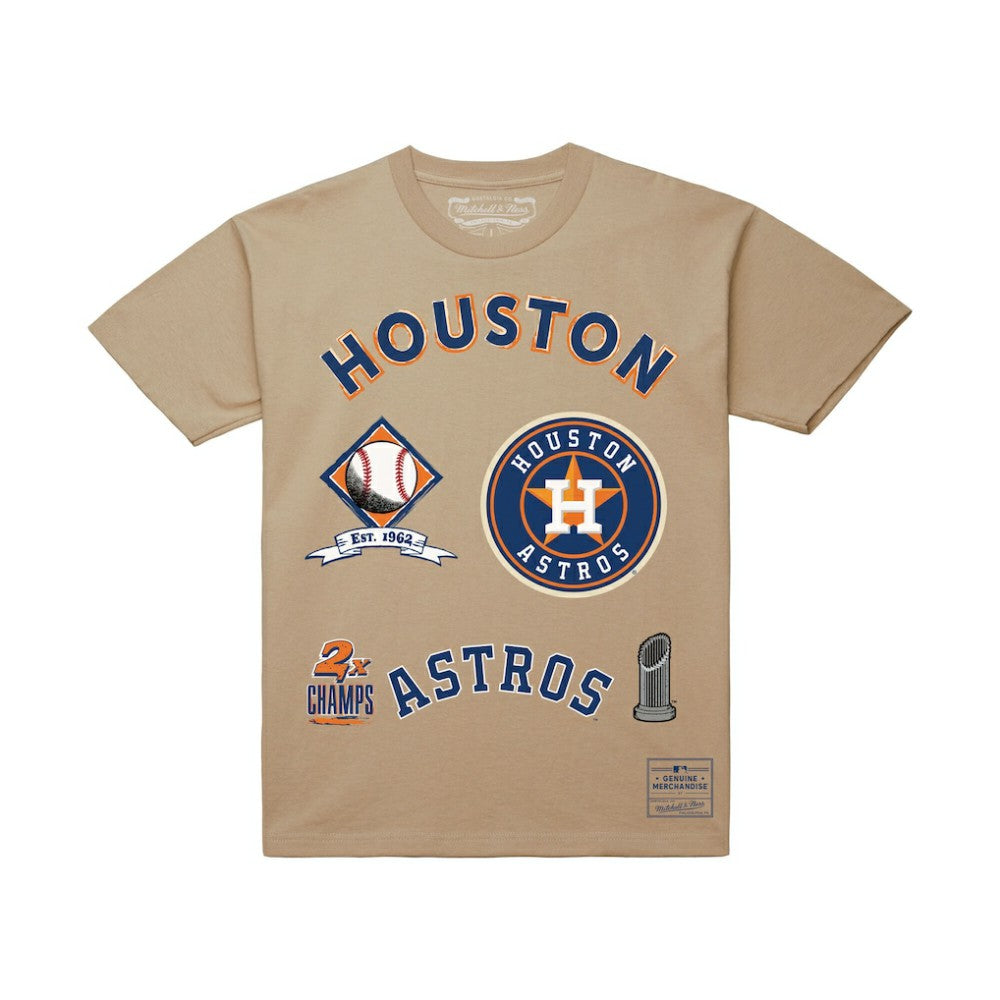 Houston Astros Mitchell & Ness Legacy Defined T-Shirt - Cream - Mitchell & Ness Discount