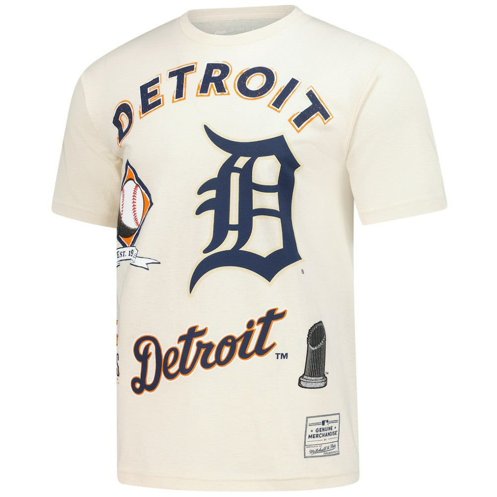 Detroit Tigers Mitchell & Ness Legacy Defined T-Shirt - Cream - Mitchell & Ness on Sale