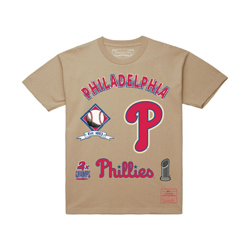 Philadelphia Phillies Mitchell & Ness Legacy Defined T-Shirt - Cream - Mitchell & Ness Online