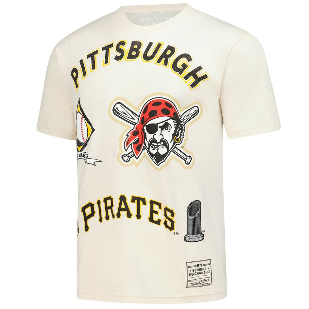 Pittsburgh Pirates Mitchell & Ness Legacy Defined T-Shirt - Cream - Mitchell & Ness Discount