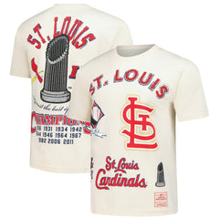 St. Louis Cardinals Mitchell & Ness Legacy Defined T-Shirt - Cream - Mitchell & Ness Lifestyle