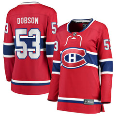 Noah Dobson Montreal Canadiens Fanatics Women's Home Breakaway Jersey - Red - NHL 203282867
