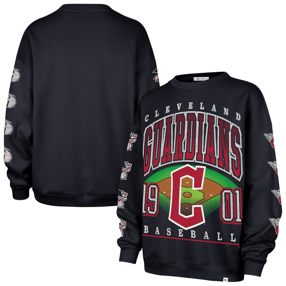 Cleveland Guardians '47 Women's Trendy Team Go Big Oversized Sweatshirt - Navy - 47 brand Lifestyle