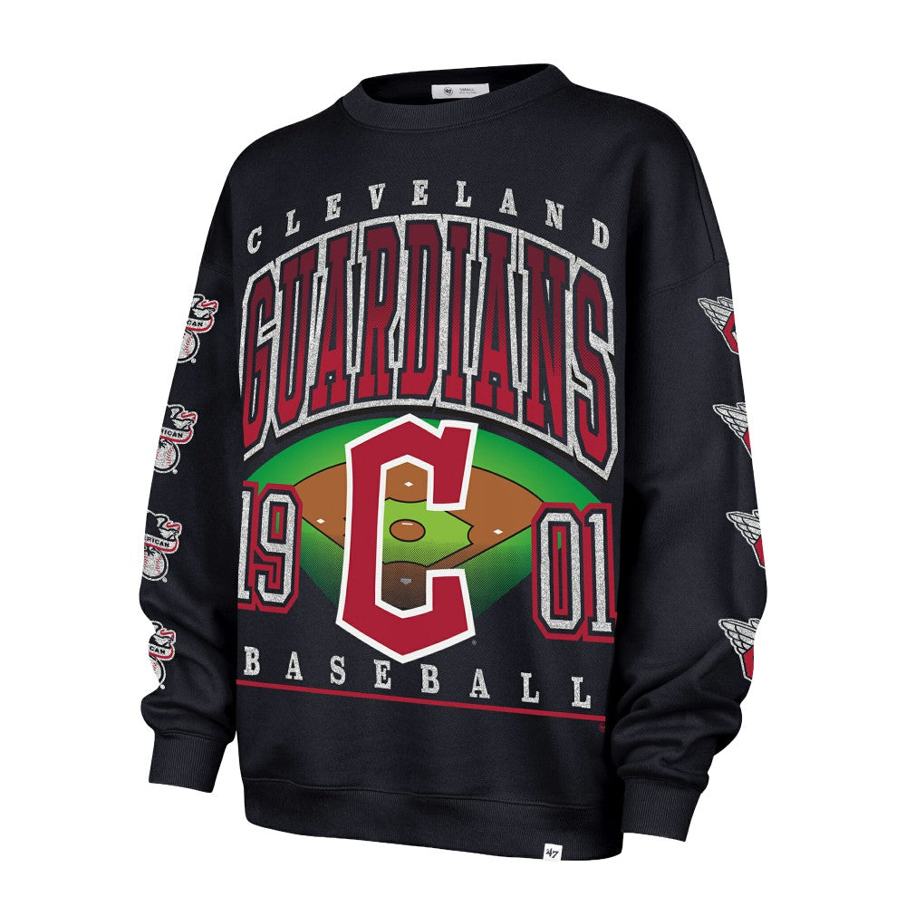 Cleveland Guardians '47 Women's Trendy Team Go Big Oversized Sweatshirt - Navy - 47 brand Lifestyle