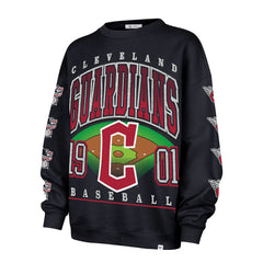Cleveland Guardians '47 Women's Trendy Team Go Big Oversized Sweatshirt - Navy - 47 brand Lifestyle