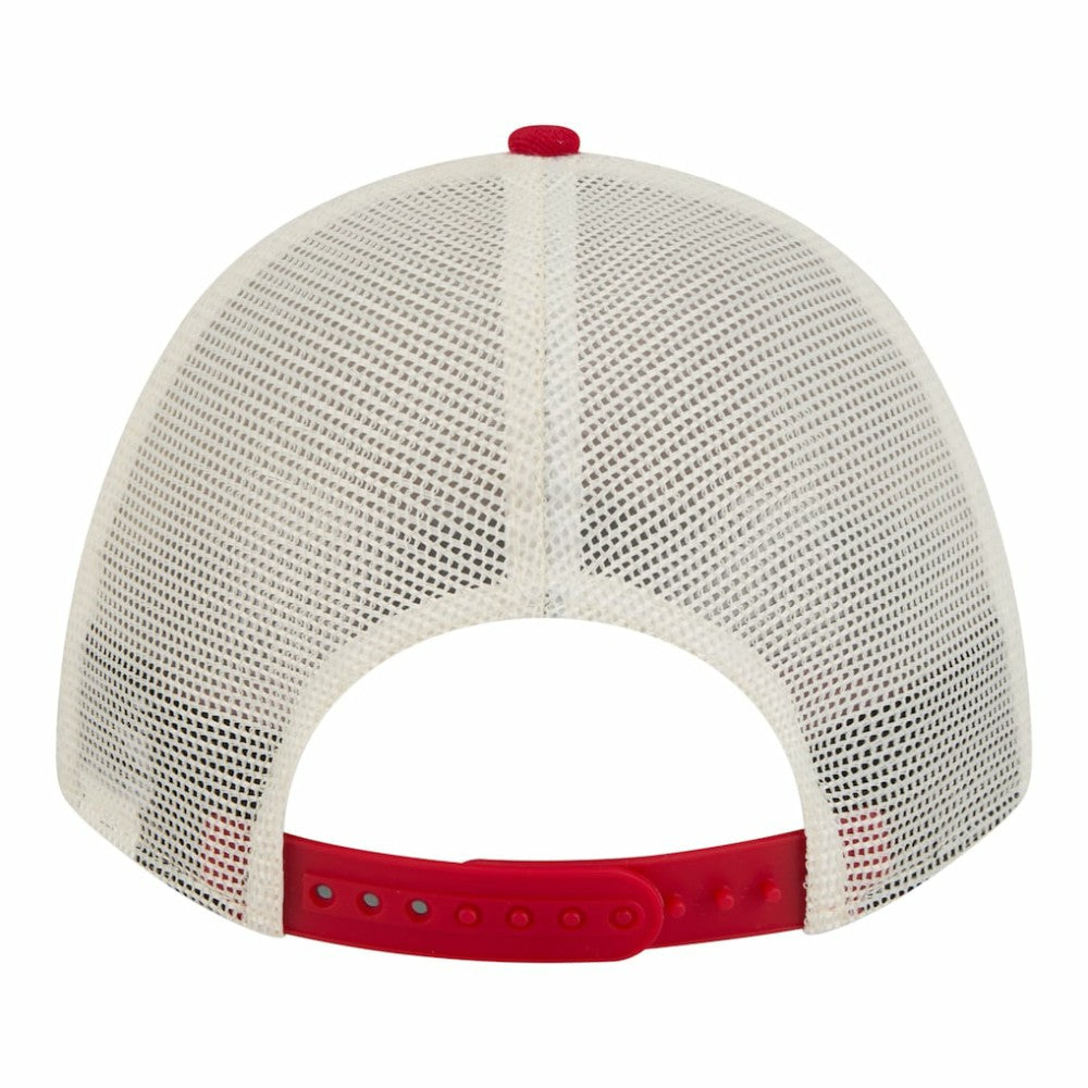 Philadelphia Phillies New Era Women's Retro 9FORTY M-Crown A-Frame Trucker Adjustable Hat - Light Beige/Red - New Era on Sale