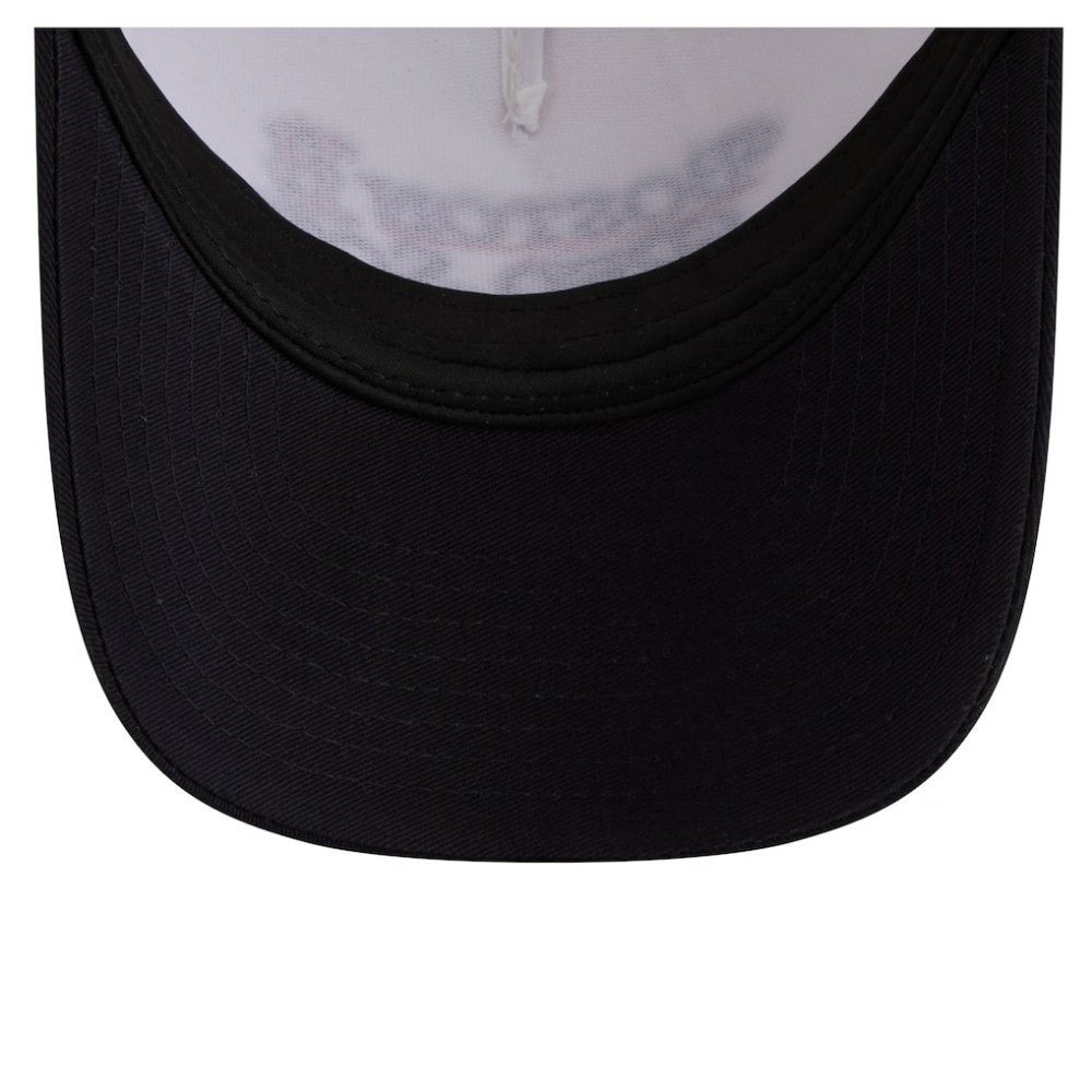Boston Red Sox New Era Women's Retro 9FORTY M-Crown A-Frame Trucker Adjustable Hat - Light Beige/Navy - New Era on Sale