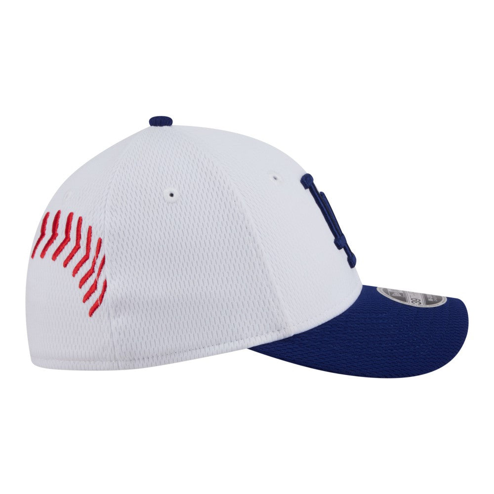 Los Angeles Dodgers New Era Youth Baseball 39THIRTY M-Crown Flex Hat - White/Royal - New Era Lifestyle