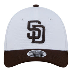 San Diego Padres New Era Youth Baseball 39THIRTY M-Crown Flex Hat - White/Brown - New Era Discount