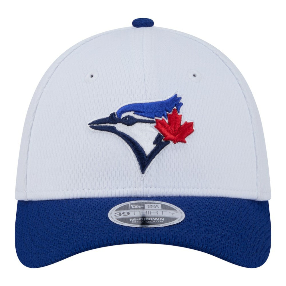 Toronto Blue Jays New Era Youth  Baseball 39THIRTY M-Crown Flex Hat - White/Royal - New Era Online