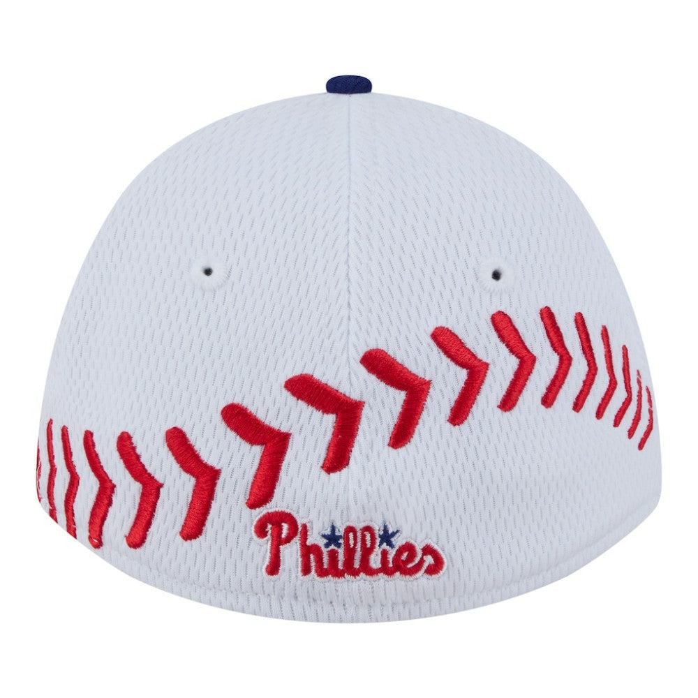 Philadelphia Phillies New Era Youth Baseball 39THIRTY M-Crown Flex Hat - White/Red - New Era on Sale
