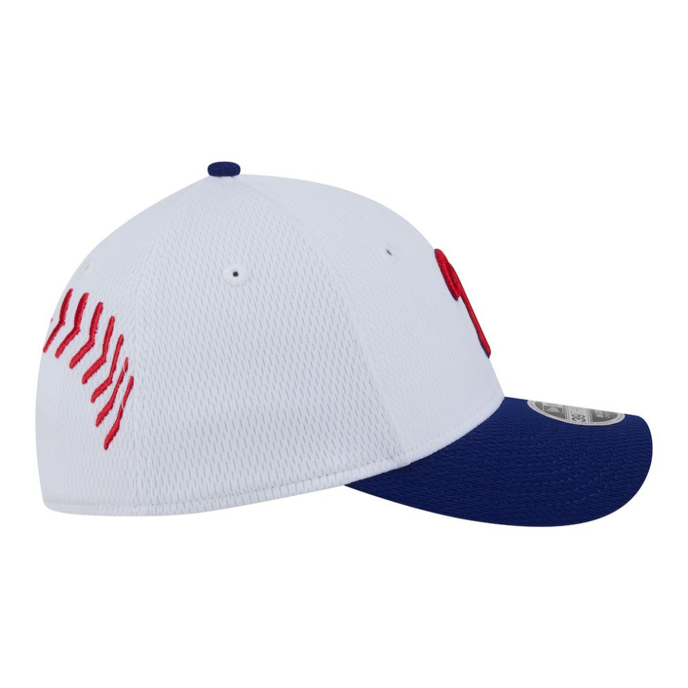 Philadelphia Phillies New Era Youth Baseball 39THIRTY M-Crown Flex Hat - White/Red - New Era on Sale