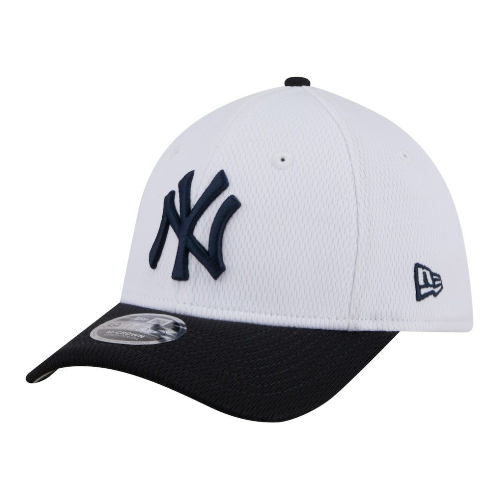 New York Yankees New Era Youth Baseball 39THIRTY M-Crown Flex Hat - White/Navy - New Era Discount