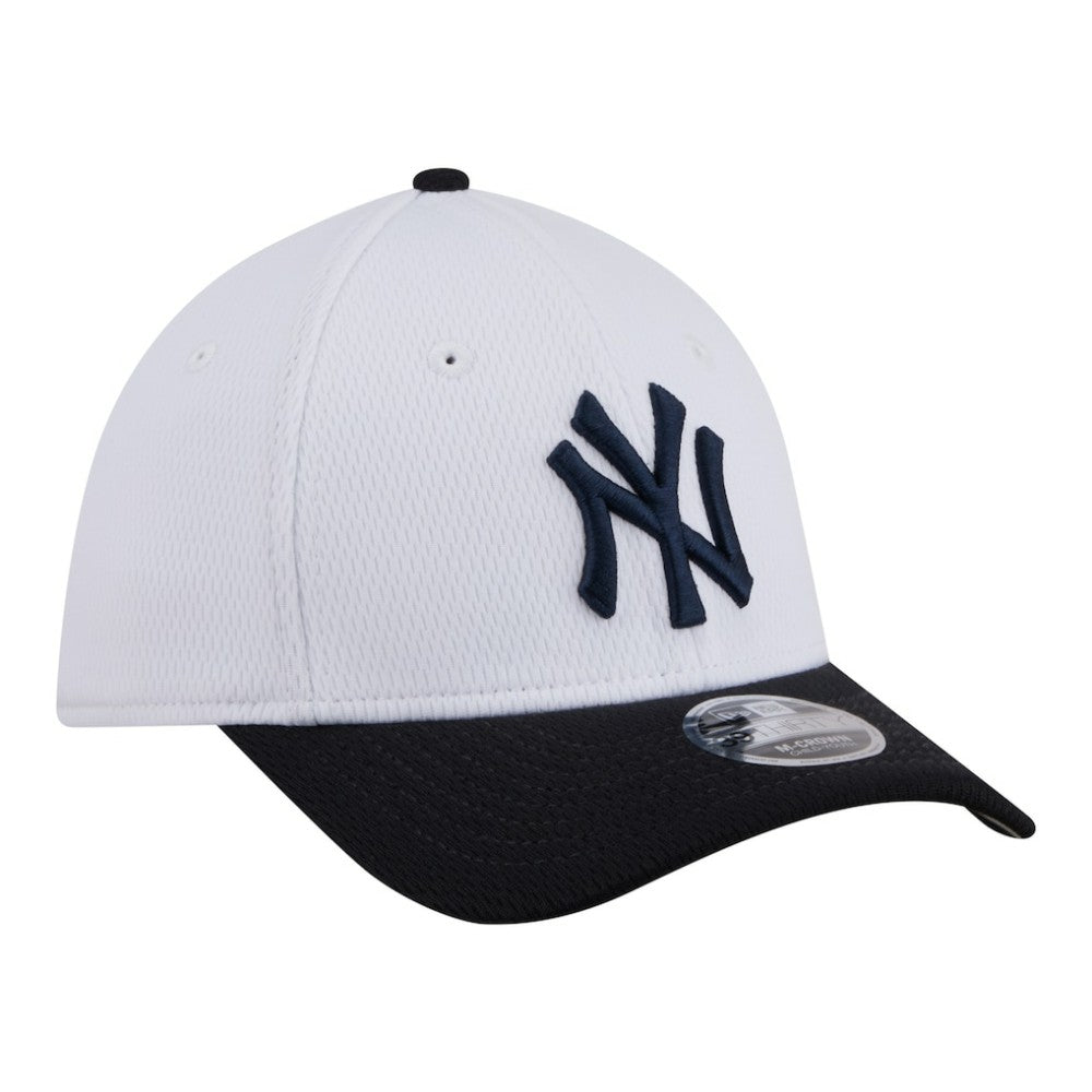 New York Yankees New Era Youth Baseball 39THIRTY M-Crown Flex Hat - White/Navy - New Era Discount