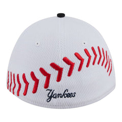New York Yankees New Era Youth Baseball 39THIRTY M-Crown Flex Hat - White/Navy - New Era Discount
