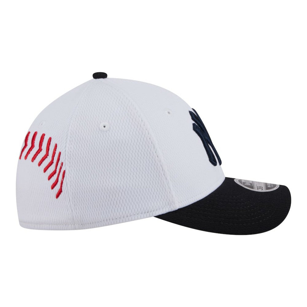 New York Yankees New Era Youth Baseball 39THIRTY M-Crown Flex Hat - White/Navy - New Era Discount