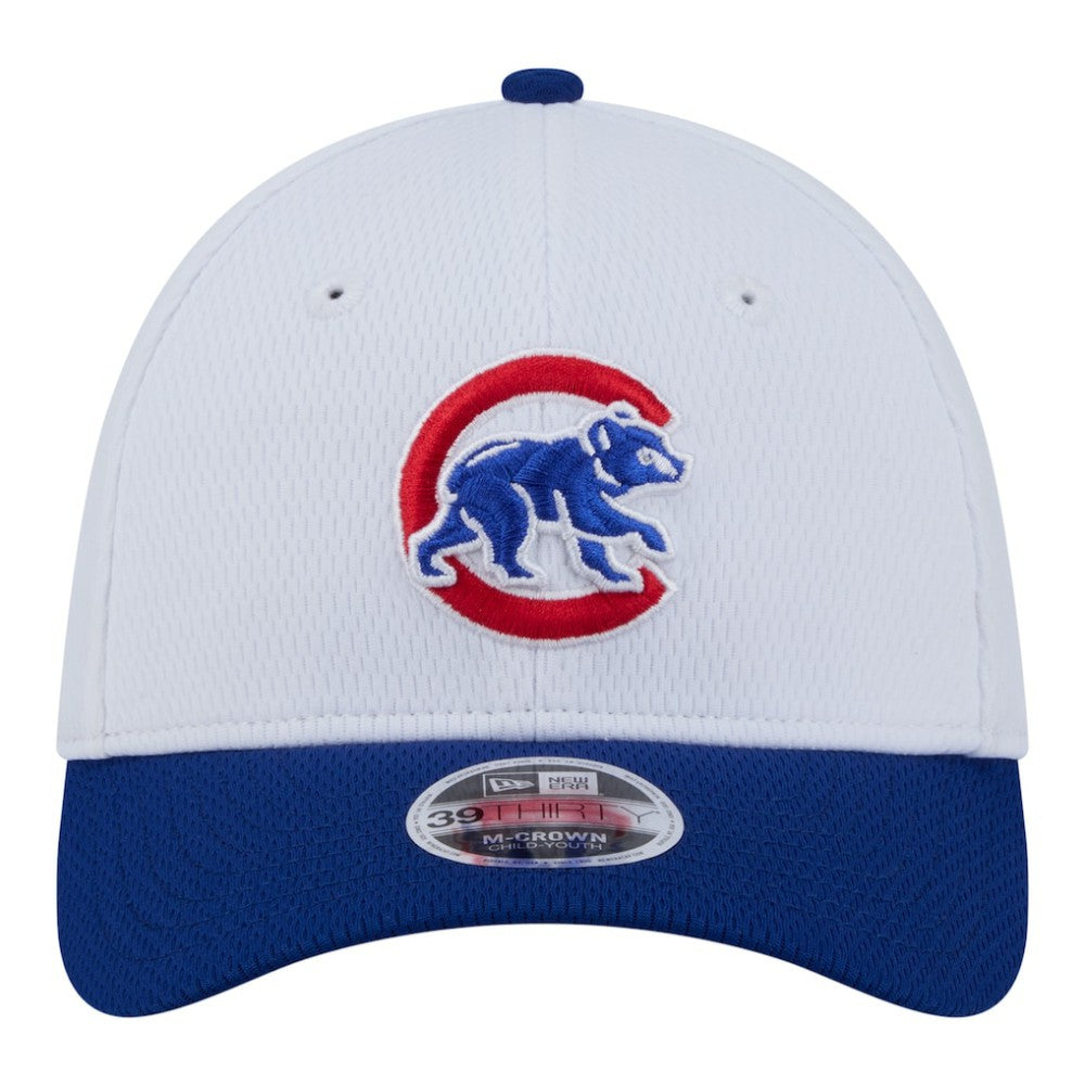 Chicago Cubs New Era Youth Baseball 39THIRTY M-Crown Flex Hat - White/Royal - New Era Discount