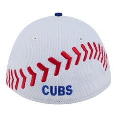 Chicago Cubs New Era Youth Baseball 39THIRTY M-Crown Flex Hat - White/Royal - New Era Discount
