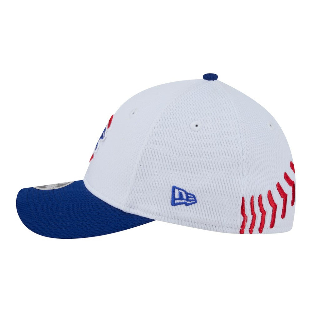 Chicago Cubs New Era Youth Baseball 39THIRTY M-Crown Flex Hat - White/Royal - New Era Discount