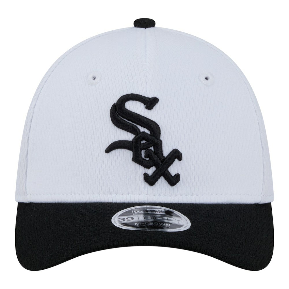 Chicago White Sox New Era Youth Baseball 39THIRTY M-Crown Flex Hat - White/Black - New Era Discount