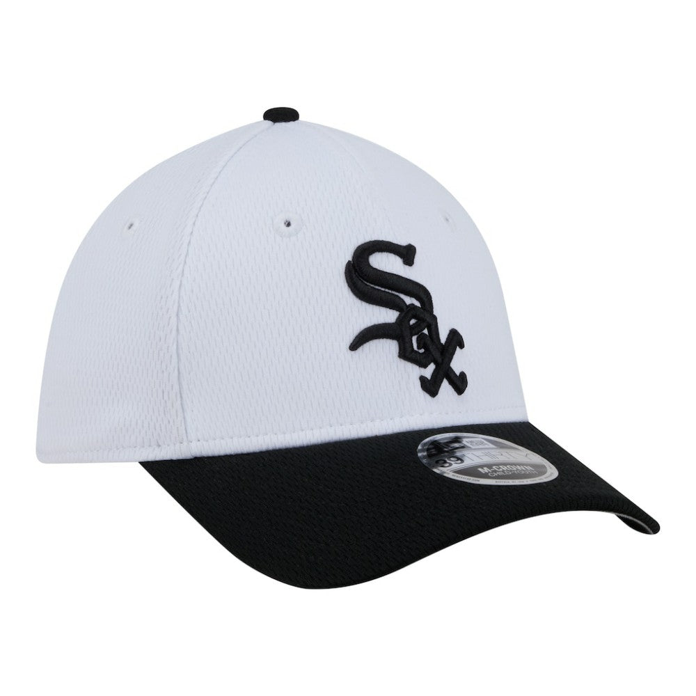 Chicago White Sox New Era Youth Baseball 39THIRTY M-Crown Flex Hat - White/Black - New Era Discount