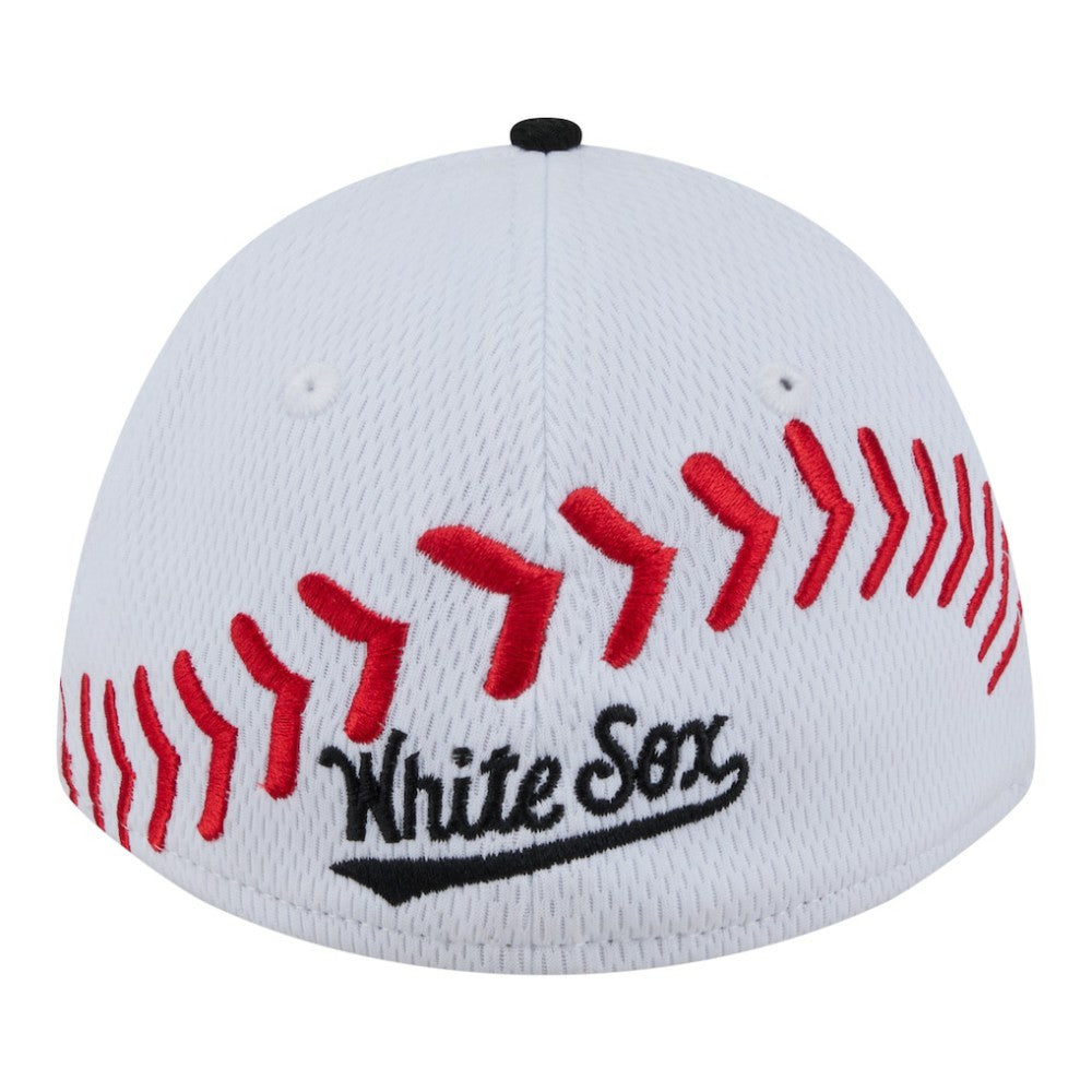 Chicago White Sox New Era Youth Baseball 39THIRTY M-Crown Flex Hat - White/Black - New Era Discount