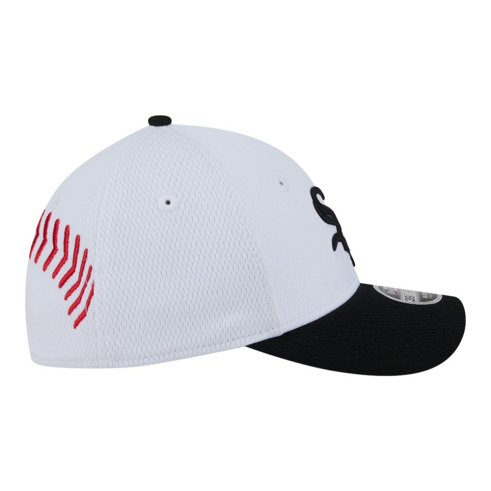 Chicago White Sox New Era Youth Baseball 39THIRTY M-Crown Flex Hat - White/Black - New Era Discount