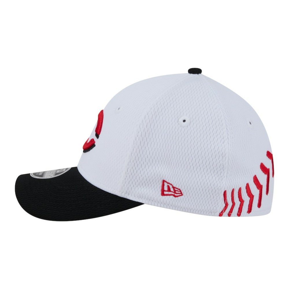 Cincinnati Reds New Era Youth Baseball 39THIRTY M-Crown Flex Hat - White/Red - New Era Lifestyle