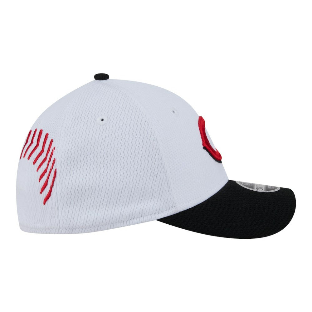 Cincinnati Reds New Era Youth Baseball 39THIRTY M-Crown Flex Hat - White/Red - New Era Lifestyle