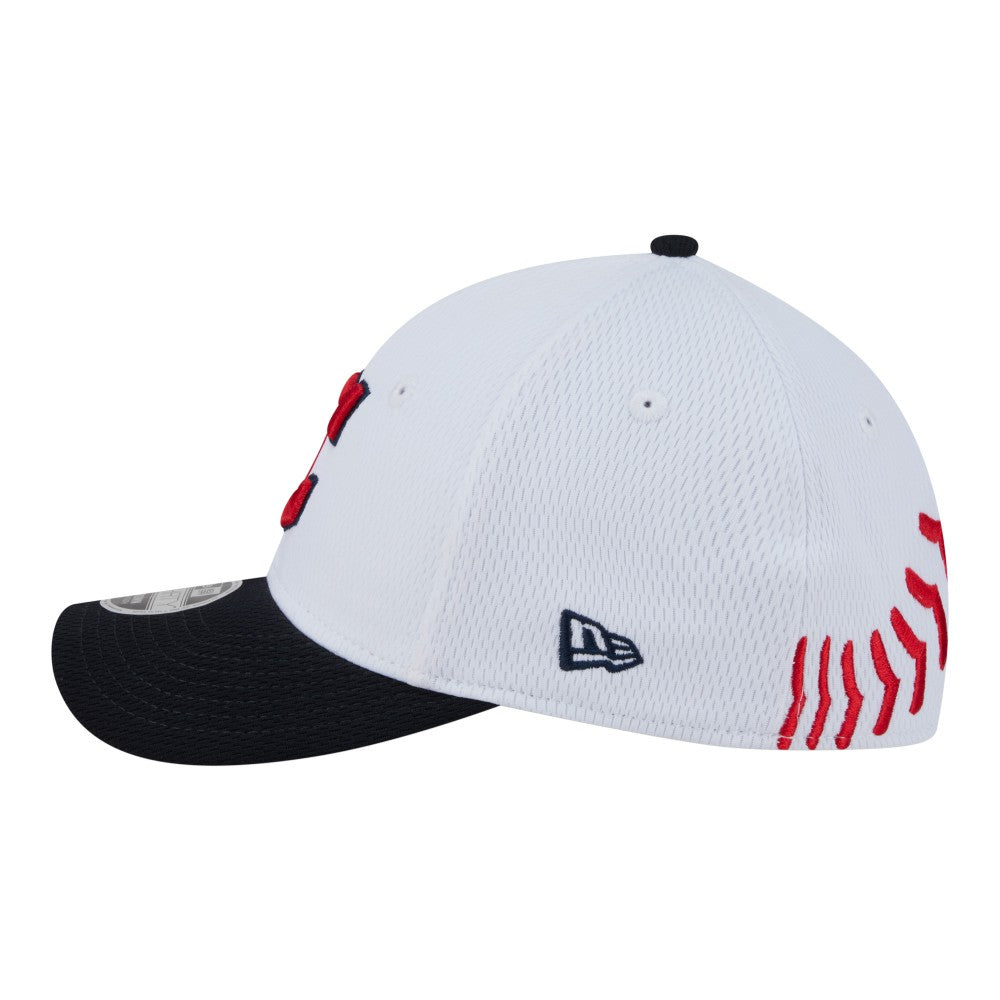 Cleveland Guardians New Era Youth Baseball 39THIRTY M-Crown Flex Hat - White/Navy - New Era Sale