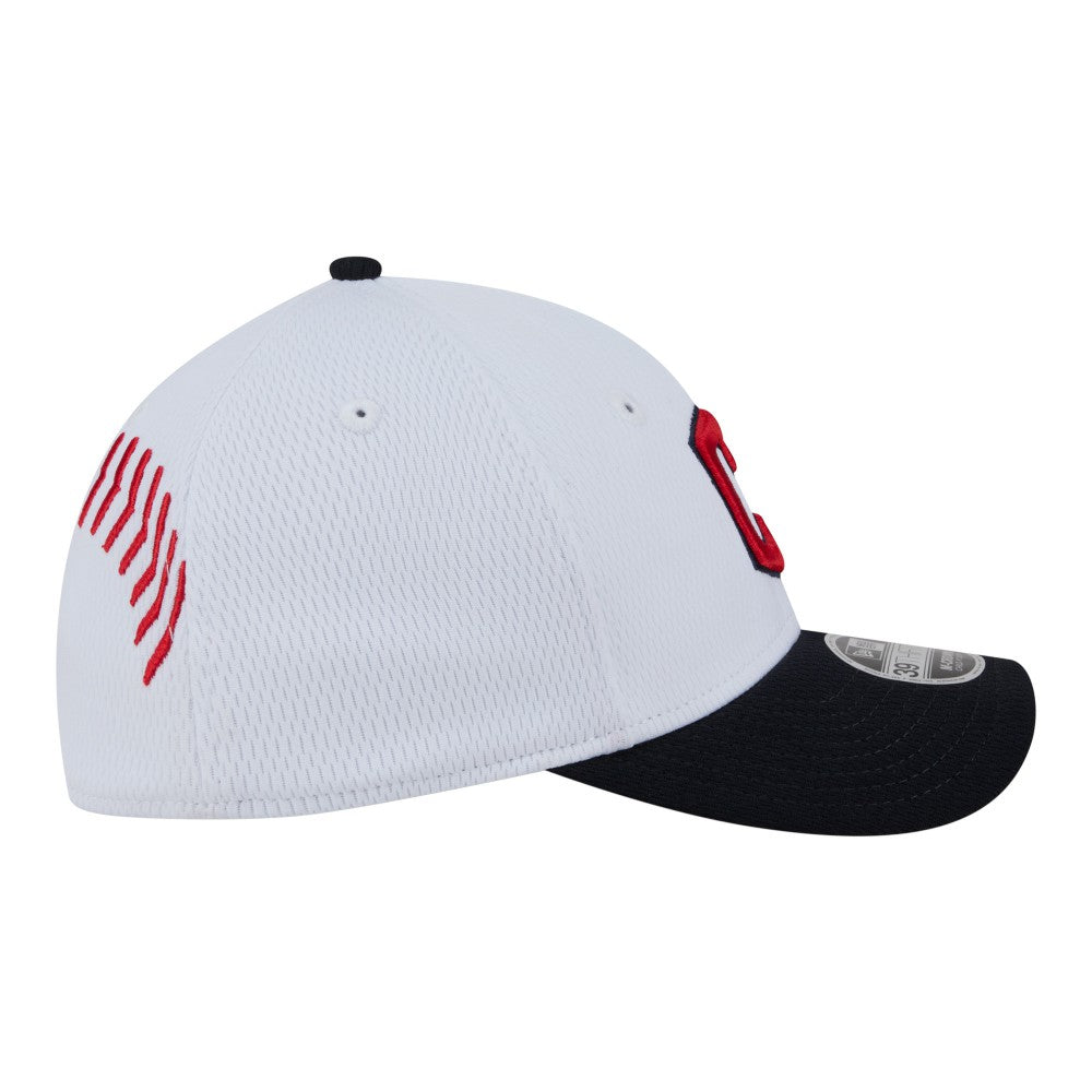 Cleveland Guardians New Era Youth Baseball 39THIRTY M-Crown Flex Hat - White/Navy - New Era Sale
