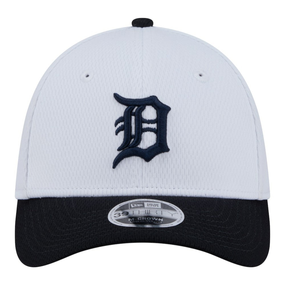 Detroit Tigers New Era Youth Baseball 39THIRTY M-Crown Flex Hat - White/Navy - New Era Sale