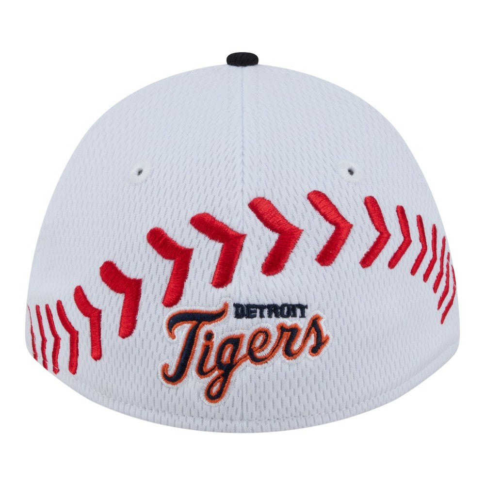 Detroit Tigers New Era Youth Baseball 39THIRTY M-Crown Flex Hat - White/Navy - New Era Sale