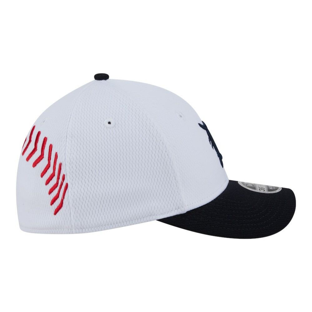 Detroit Tigers New Era Youth Baseball 39THIRTY M-Crown Flex Hat - White/Navy - New Era Sale