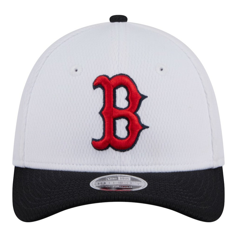 Boston Red Sox New Era Youth Baseball 39THIRTY M-Crown Flex Hat - White/Navy - New Era Sale